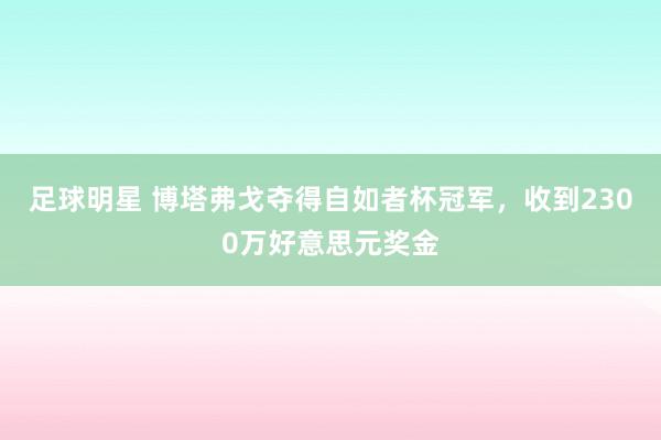 足球明星 博塔弗戈夺得自如者杯冠军，收到2300万好意思元奖金