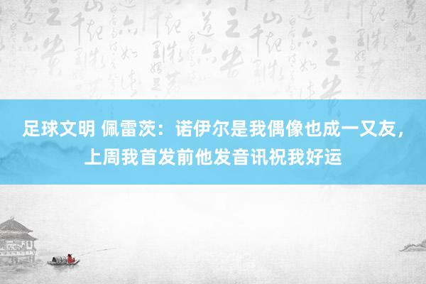 足球文明 佩雷茨：诺伊尔是我偶像也成一又友，上周我首发前他发音讯祝我好运