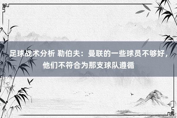 足球战术分析 勒伯夫：曼联的一些球员不够好，他们不符合为那支球队遵循