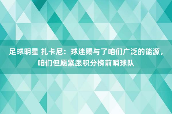 足球明星 扎卡尼：球迷赐与了咱们广泛的能源，咱们但愿紧跟积分榜前哨球队